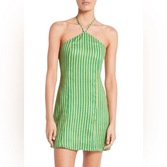 Faithfull The Brand Muthia Mini Dress In Bau-Bau Stripe Print - Picture 9 of 12
